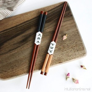 LtrottedJ 2 Pairs Handmade Japanese Natural Chestnut Wood Chopsticks Set ，Value Gift - B07DWZ7X44